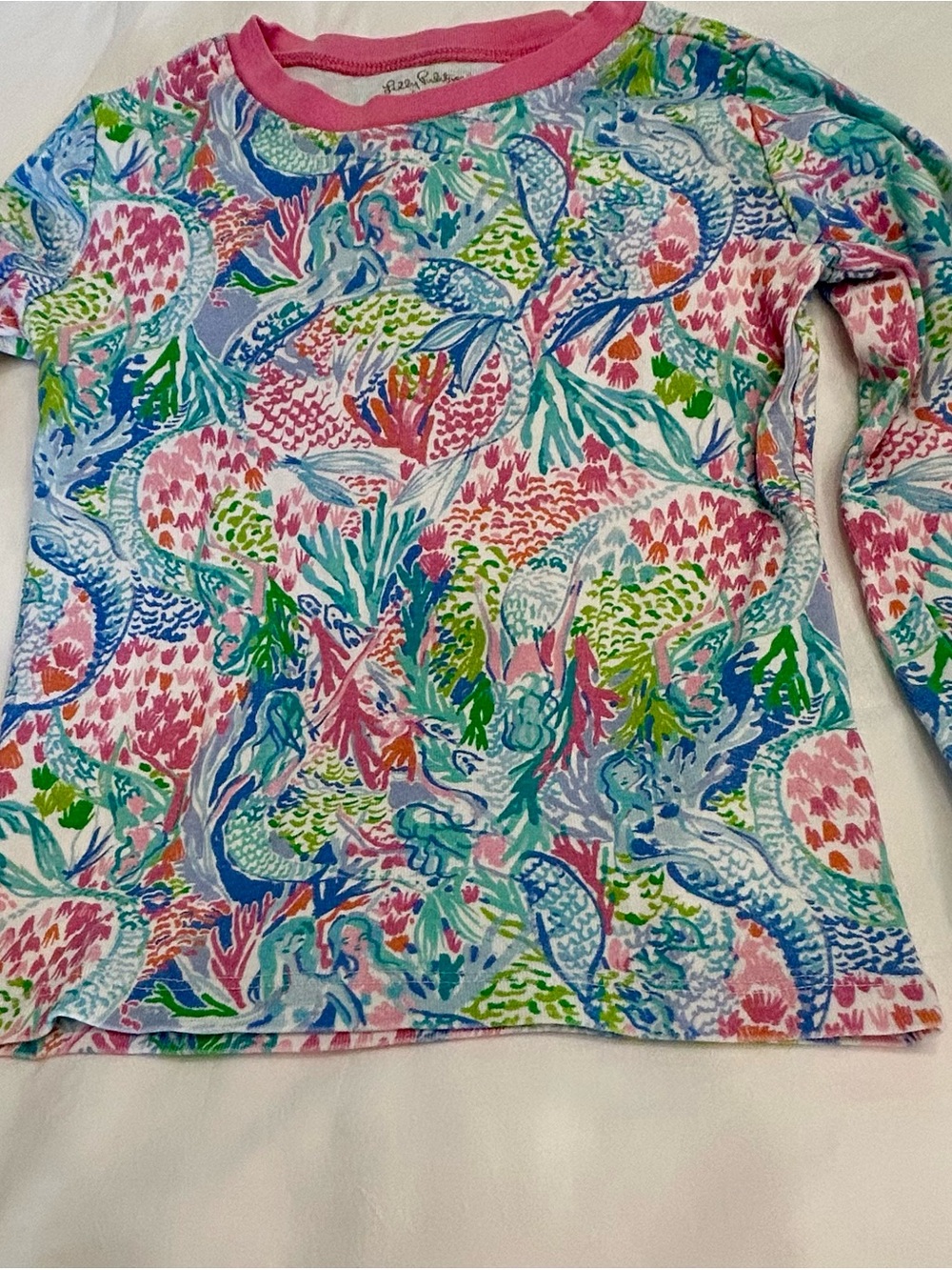 Lilly Pulitzer x Pottery Barn Kids Girls Pajama Set Mermaid Cove Print Size 8